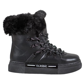 Bella Paris Botas de nieve negras clásicas negro