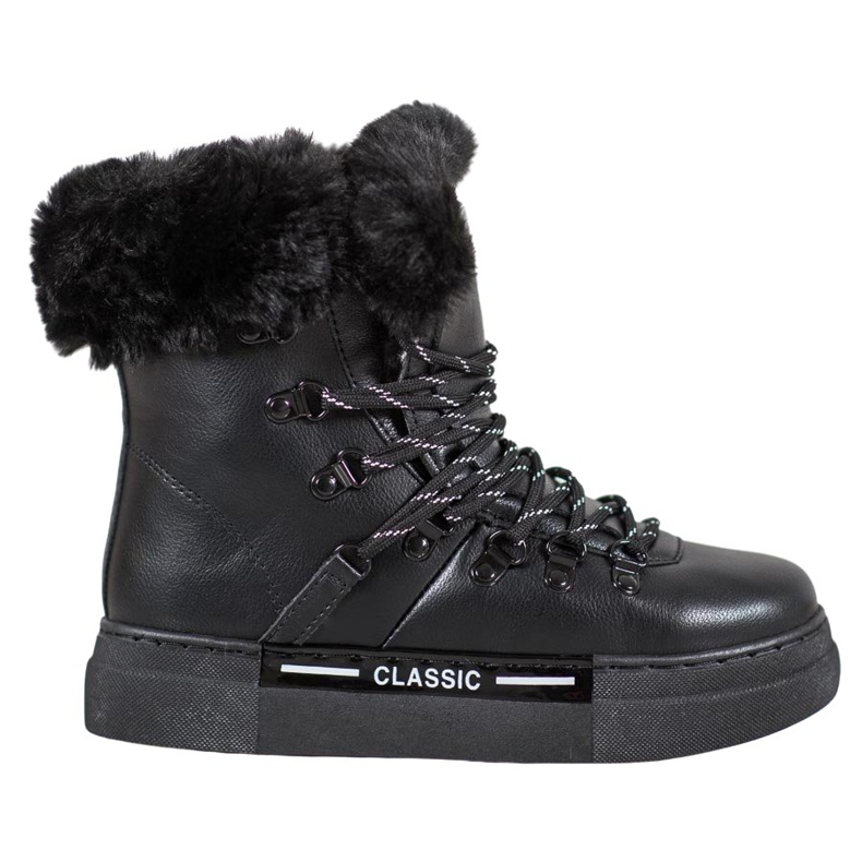 Bella Paris Botas de nieve negras clásicas negro
