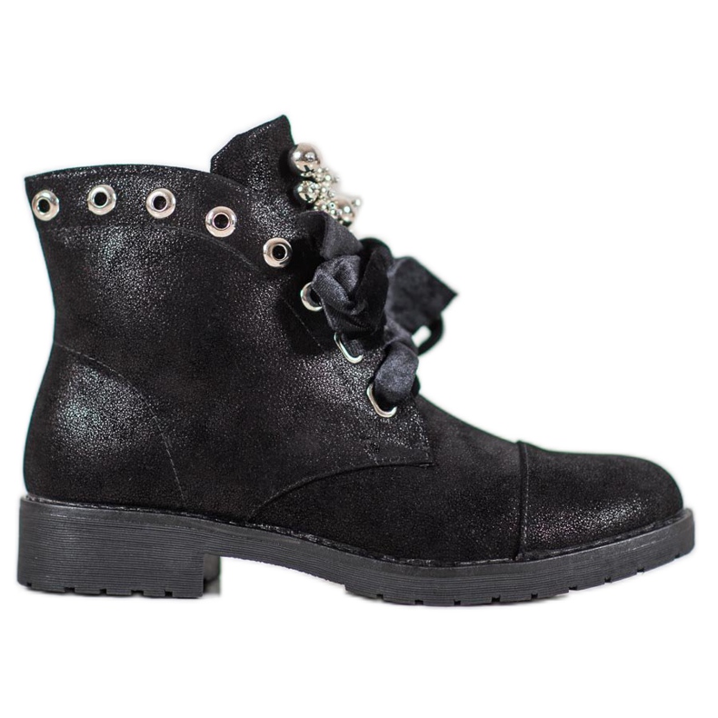 Bella Paris Botas con lazo decorativo negro