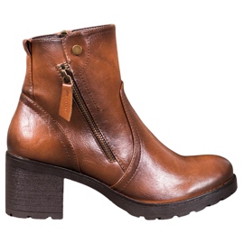 SHELOVET Botines con cremallera marrón