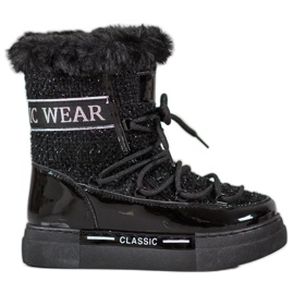 Bella Paris Botas de nieve clásicas de moda negro