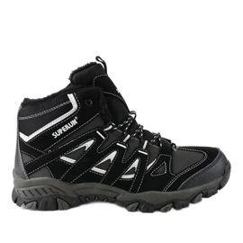 Botas de montaña negras sólidas y aisladas para hombre 6282 negro gris