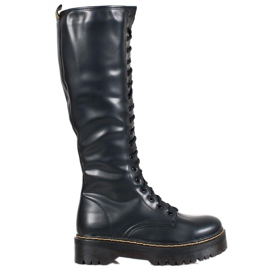 Seastar Botas con cordones con cuero ecológico negro