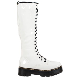 Seastar Botas con cordones con cuero ecológico blanco