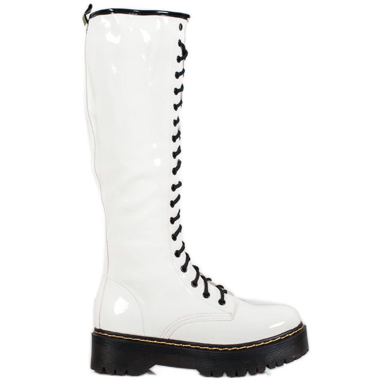Seastar Botas con cordones con cuero ecológico blanco