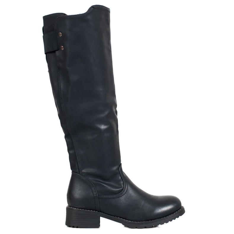 SHELOVET Botas clásicas con cuero ecológico negro