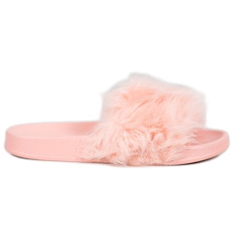 SHELOVET Zapatillas de Goma con Piel rosa