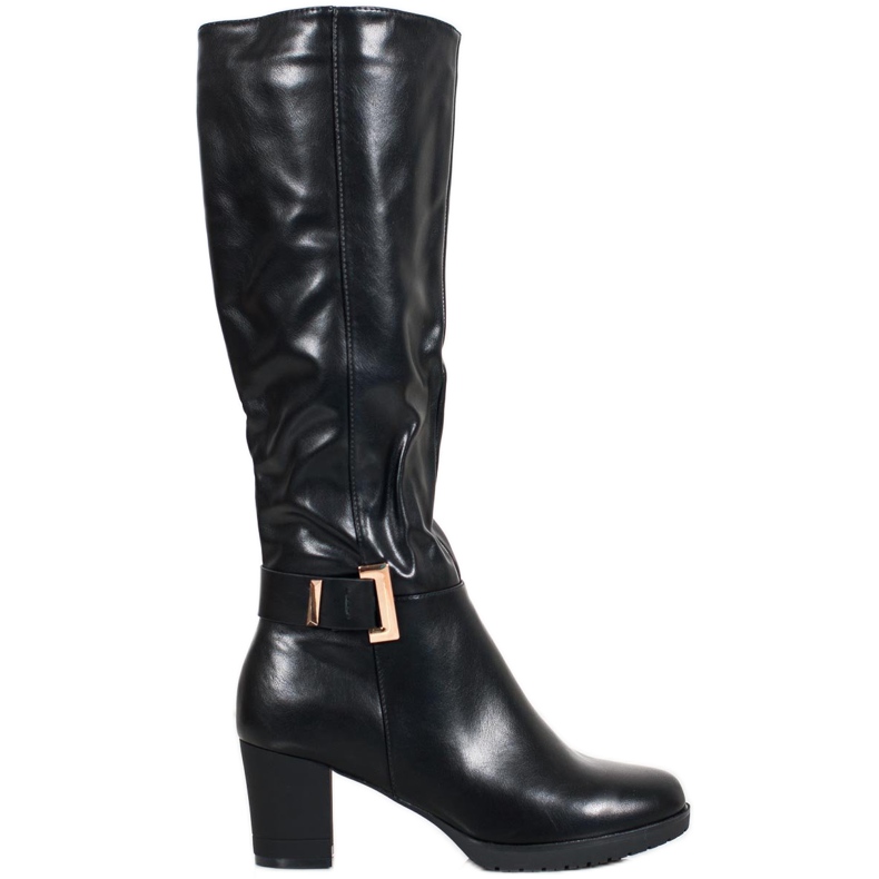 SHELOVET Botas elegantes con hebilla negro