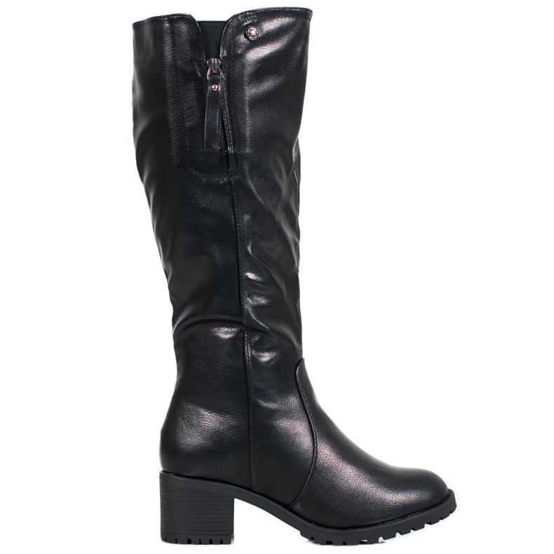 SHELOVET Botas negras en un poste negro