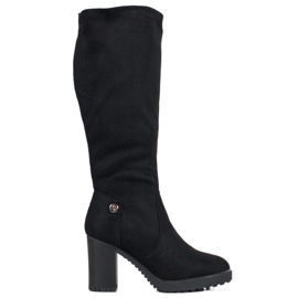 SHELOVET Botas de ante con plataforma negro