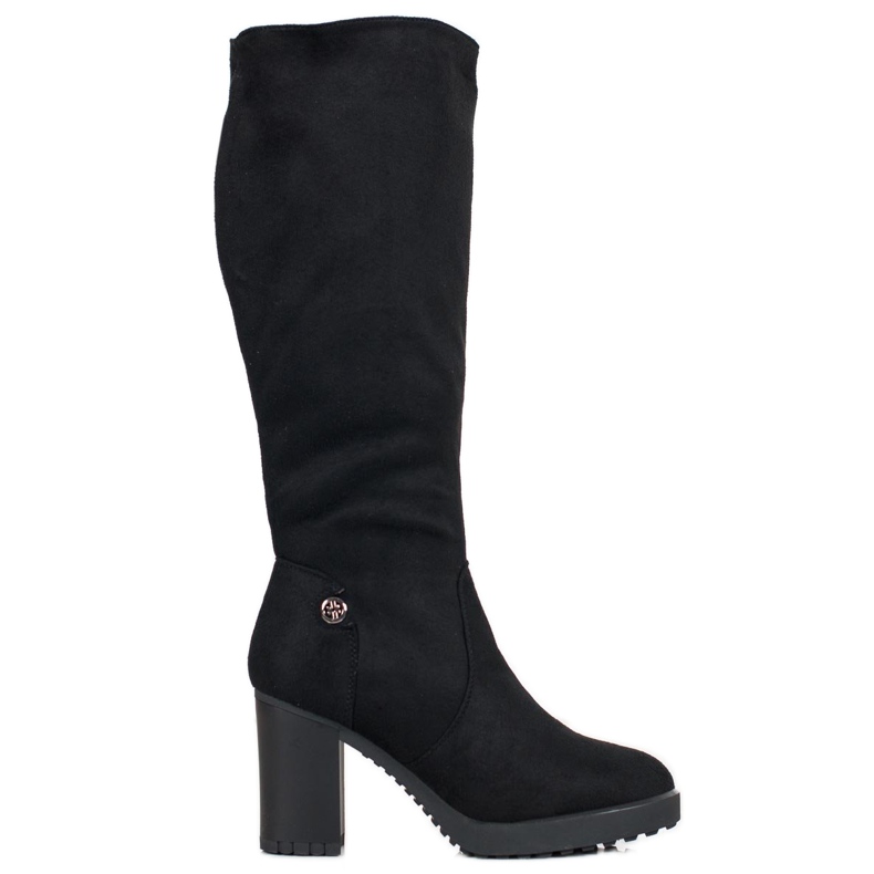 SHELOVET Botas de ante con plataforma negro