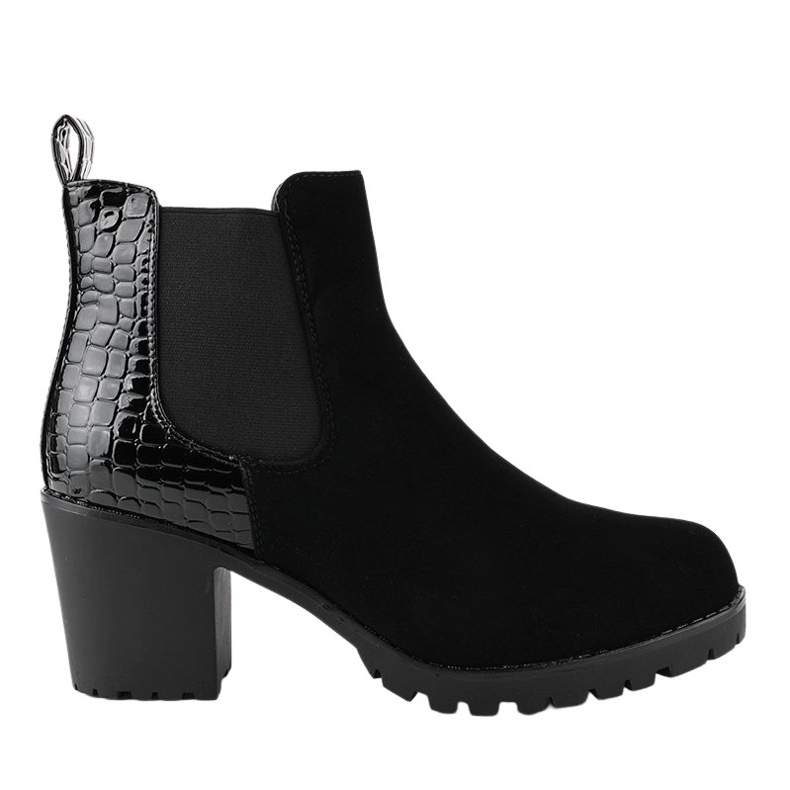 Botas negras en el poste con un elástico W356 negro Botas negras en el poste con un elástico W356 negro