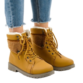 Botas camel aislantes con abrigo de piel de oveja 20697 marrón