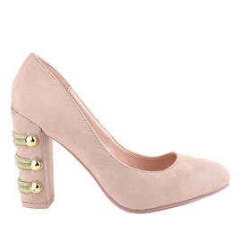Tacones de ante beige DD59P