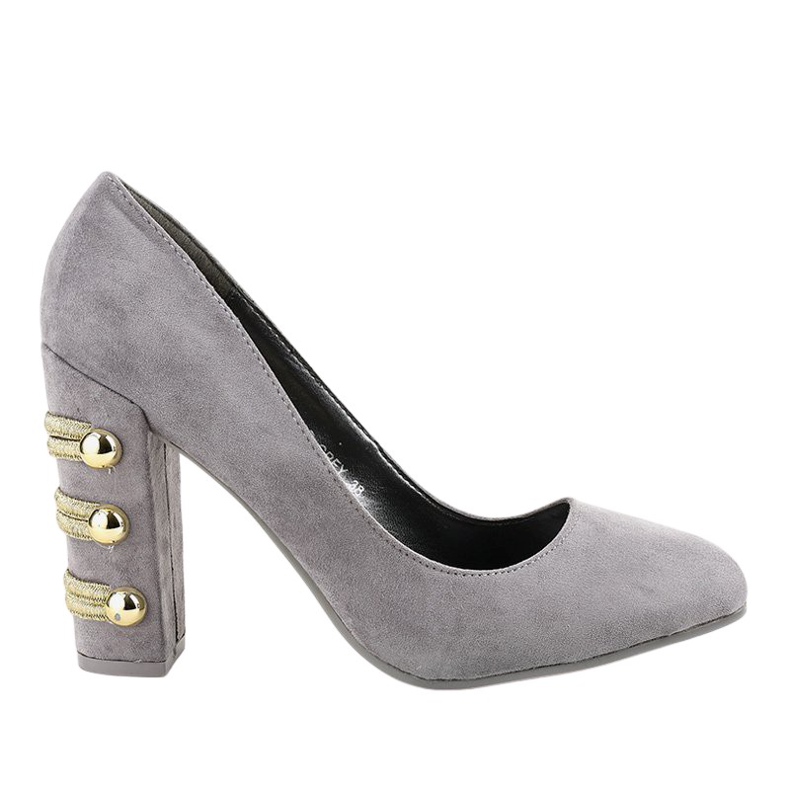 Tacones de ante gris DD59P