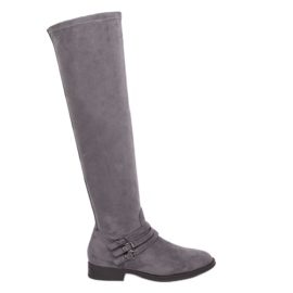 Botas de montar de ante gris K1807811 Gris
