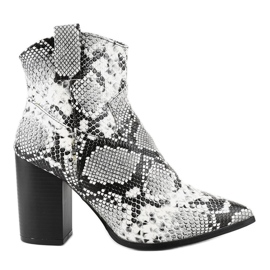Botines negros en el poste de serpiente YL20-1 blanco gris