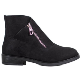 ENPLUS Botas de moda con cremallera. negro