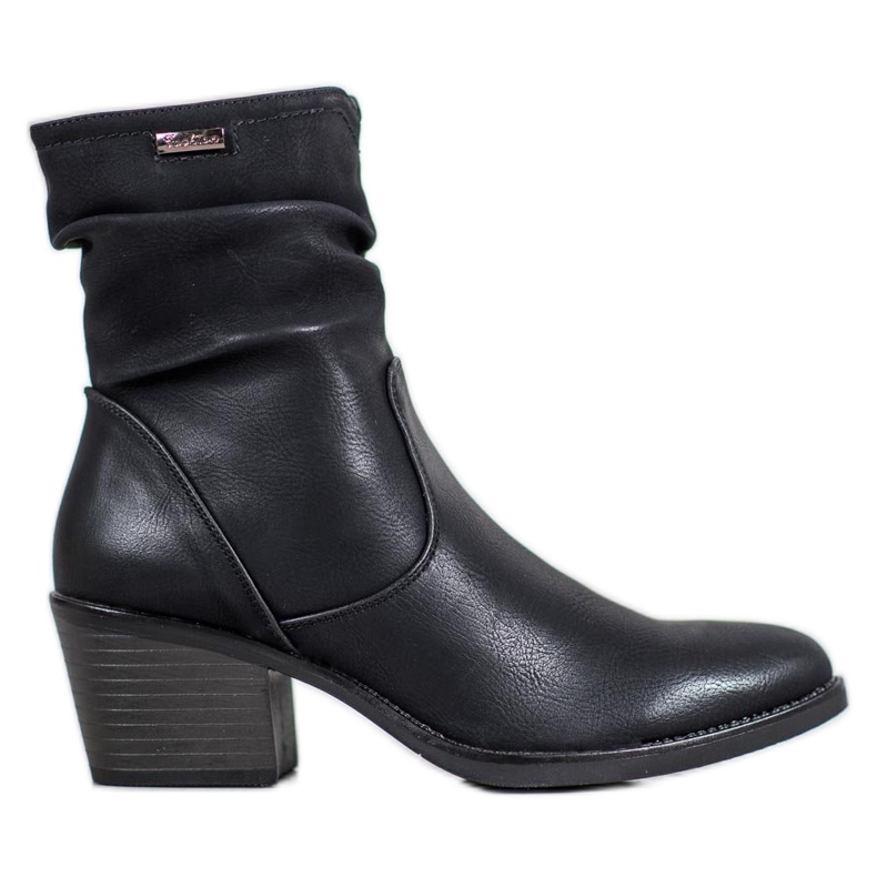 J. Star Botas de vaquero con cuero ecológico negro