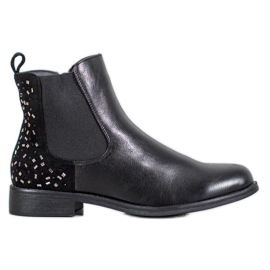 J. Star Botas con cristales negro