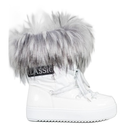 Bella Paris Botas de nieve cálidas con pelo blanco