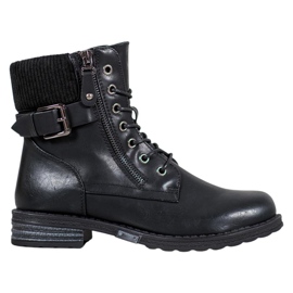 J. Star Botas con cordones con cuero ecológico negro J. Star Botas con cordones con cuero ecológico negro
