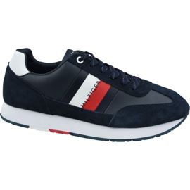 Corredor de bandera de cuero corporativo Tommy Hilfiger M FM0FM02380 403 azul marino