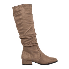 Super Mode Botas beige clásicas marrón multicolor