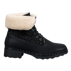 SHELOVET Botas negras con piel de oveja negro