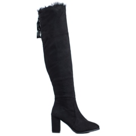SHELOVET Botas de ante con piel negro