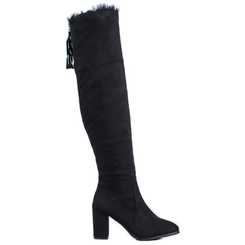 SHELOVET Botas de ante con piel negro
