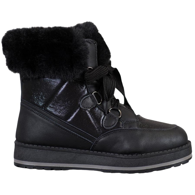 Muto Botas de nieve brillantes negro