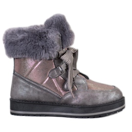 Muto Botas de nieve brillantes gris Muto Botas de nieve brillantes gris