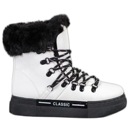 Bella Paris Botas de nieve blancas clásicas blanco