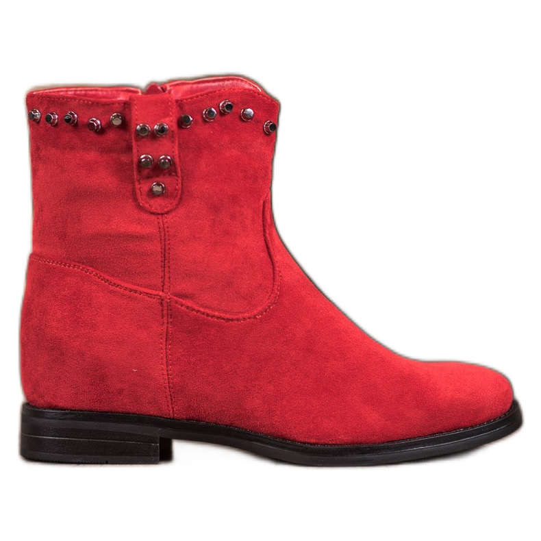 Ideal Shoes Botas camperas calentitas con chorros rojo Ideal Shoes Botas camperas calentitas con chorros rojo