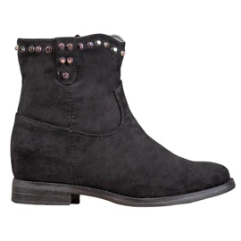 Ideal Shoes Botas camperas calentitas con chorros negro
