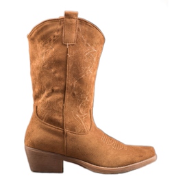 Seastar Botas vaqueras sin cordones con estampado marrón
