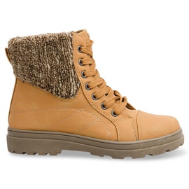 Botas de madera con piel de oveja 368 Camel marrón