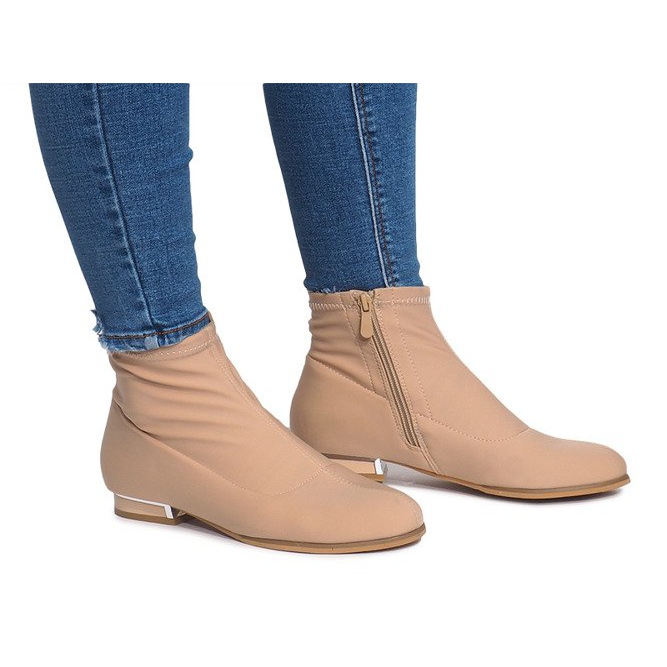 Botas de material elegante 26003 Beige