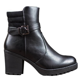 J. Star Cómodas botas de cuero ecológico negro