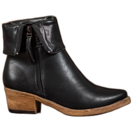 Kylie Botas de vaquero con empeine enrollable negro