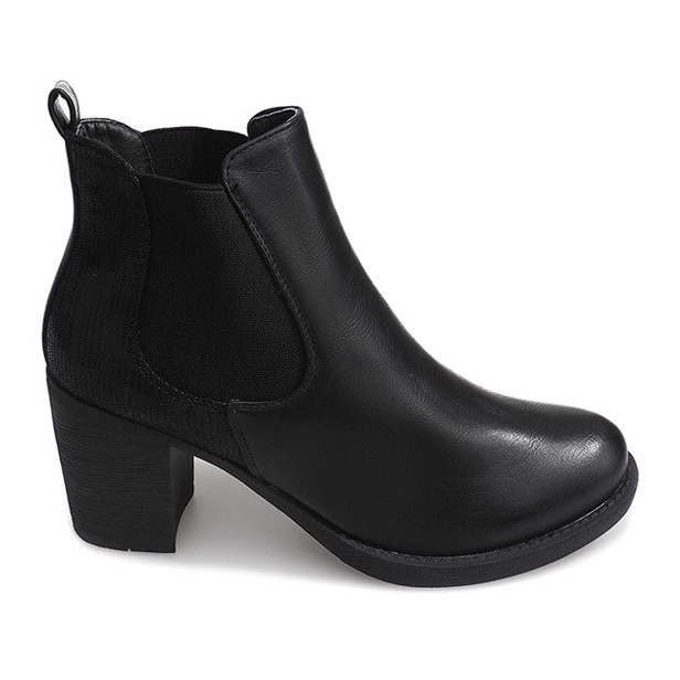 Botas En Tacón Con Elástico 1227 Negro