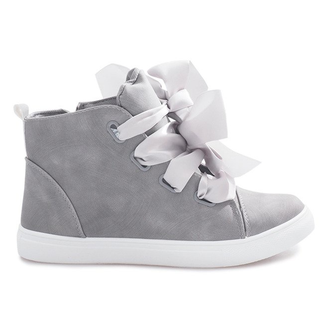 Zapatillas altas grises con lazos TL0148-6