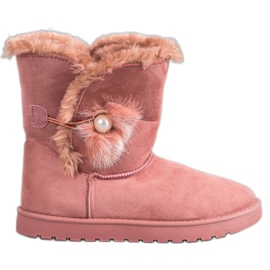 SHELOVET Mukluki con una perla rosa