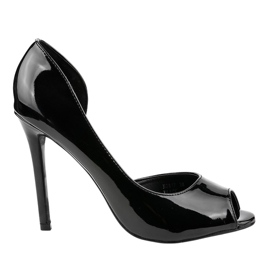 Tacones lacados asimétricos negros M281P