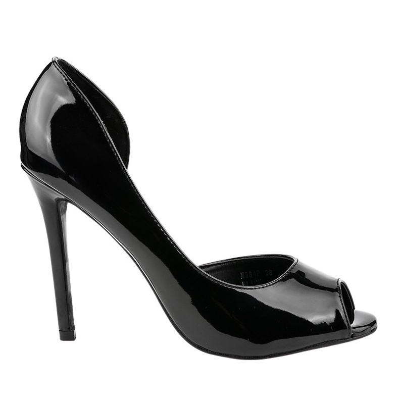Tacones lacados asimétricos negros M281P