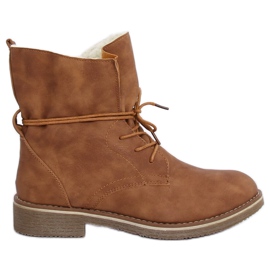Camel 758-PA Botas camel en piel de oveja marrón