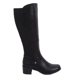 Black CH1961 Botas negras de tacón alto negro
