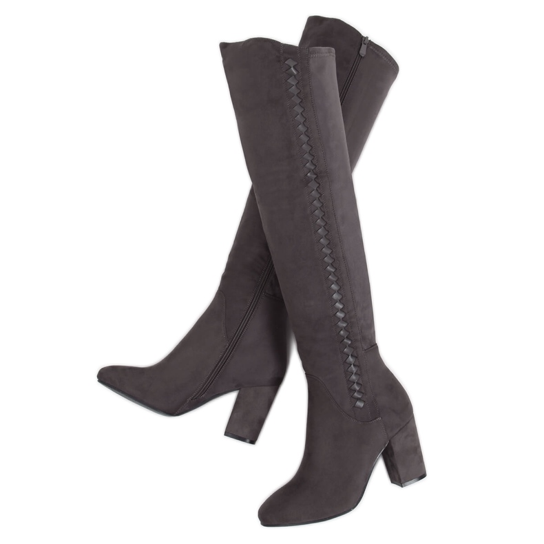 Gris Botas sobre la rodilla en gris 7539-GG Grey Gris Botas sobre la rodilla en gris 7539-GG Grey