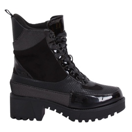Zapatos de suela alta NS067 Negro